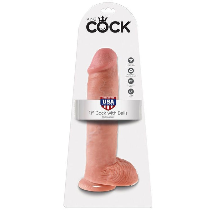 King Cock – 11 Dildo with Balls Flesh 28 cm