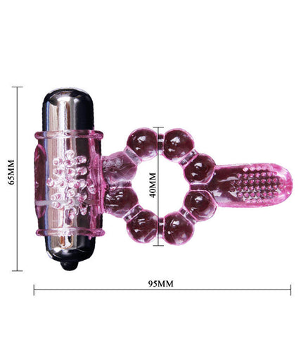 BAILE - SILICONE RING 10 TONGUE RHYTHMS WITH PINK VIBRATION BAILE - SILICONE RING 10 TONGUE RHYTHMS WITH PINK VIBRATION