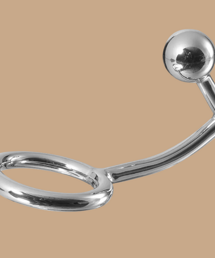 Metal Hard Cock Ring with Anal Intruder Hook 40mm – Stainless Steel Metal Hard Cock Ring with Anal Intruder Hook 40mm – Stainless Steel