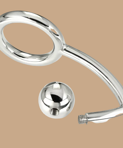 Metal Hard Cock Ring with Anal Intruder Hook 45mm – Stainless Steel Metal Hard Cock Ring with Anal Intruder Hook 45mm – Stainless Steel