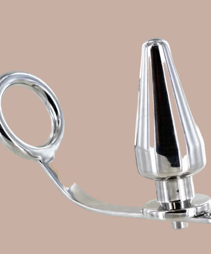 Metal Hard – Ring with Anal Plug – 80 x 55mm – Stainless Steel Metal Hard – Ring with Anal Plug – 80 x 55mm – Stainless Steel
