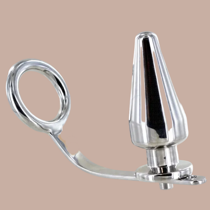 Metal Hard – Ring with Anal Plug – 80 x 55mm