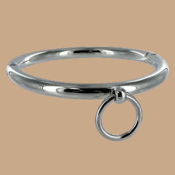 Metal Hard BDSM Necklace with Ring – 10cm Metal Hard BDSM Necklace with Ring – 10cm