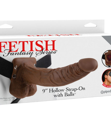 FETISH FANTASY SERIES - SERIES 9 HOLLOW STRAP-ON WITH BALLS 22.9CM BROWN FETISH FANTASY SERIES - SERIES 9 HOLLOW STRAP-ON WITH BALLS 22.9CM BROWN