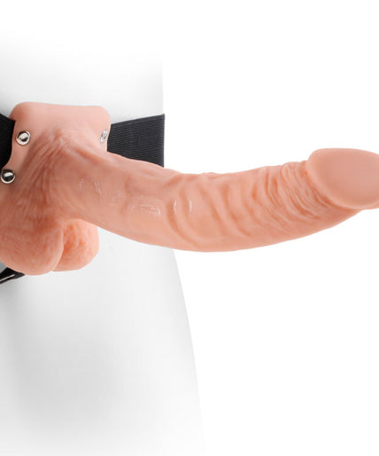 FETISH FANTASY SERIES - SERIES 9 HOLLOW STRAP-ON WITH BALLS 22.9CM FLESH FETISH FANTASY SERIES - SERIES 9 HOLLOW STRAP-ON WITH BALLS 22.9CM FLESH