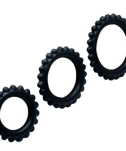 BAILE - TITAN SET 3PCS COCK RING BLACK 2.8 + 2.4 + 1.9 CM BAILE - TITAN SET 3PCS COCK RING BLACK 2.8 + 2.4 + 1.9 CM