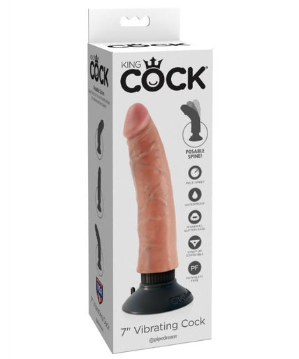 KING COCK - 17.78 CM VIBRATING COCK FLESH KING COCK - 17.78 CM VIBRATING COCK FLESH