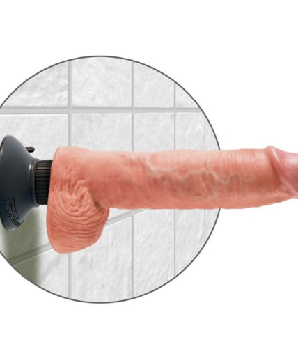 KING COCK - 25.5 CM VIBRATING COCK WITH BALLS FLESH KING COCK - 25.5 CM VIBRATING COCK WITH BALLS FLESH