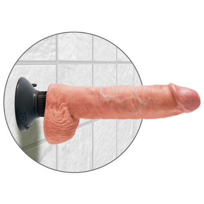 King Cock – 25.5 Cm Vibrating Cock with Balls Flesh