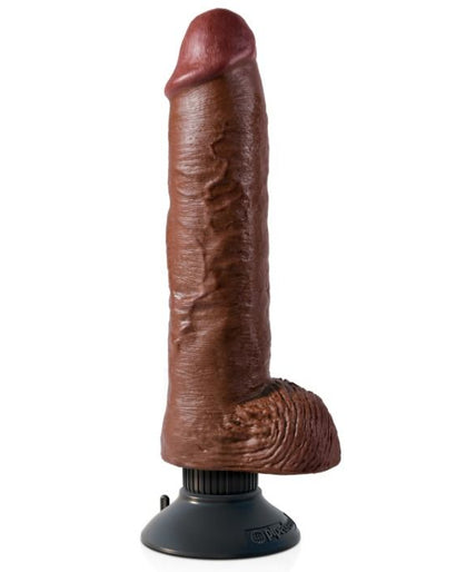 KING COCK - 25.5 CM VIBRATING COCK WITH BALLS BROWN KING COCK - 25.5 CM VIBRATING COCK WITH BALLS BROWN