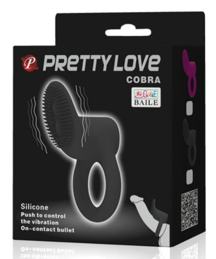 PRETTY LOVE - COBRA VIBRATOR RING BLACK PRETTY LOVE - COBRA VIBRATOR RING BLACK