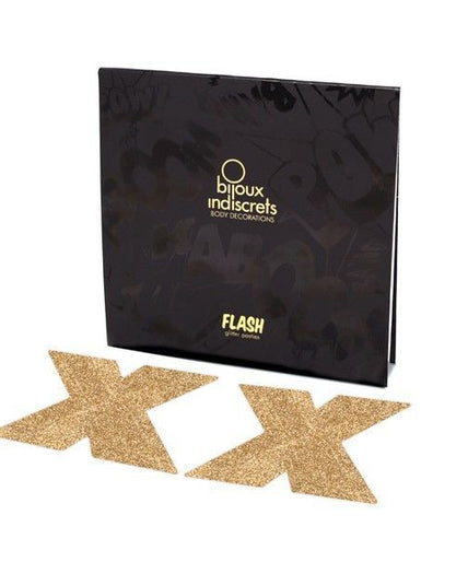 BIJOUX - INDISCRETS FLASH CROSS GOUDEN NIPPLE COVERS BIJOUX - INDISCRETS FLASH CROSS GOUDEN NIPPLE COVERS
