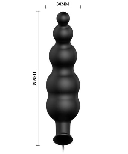 PRETTY LOVE - ANAL PLUG SILICONE EXTRA STIMULATION AND 12 VIBRATION MODES BLACK REMOTE CONTROL PRETTY LOVE - ANAL PLUG SILICONE EXTRA STIMULATION AND 12 VIBRATION MODES BLACK REMOTE CONTROL