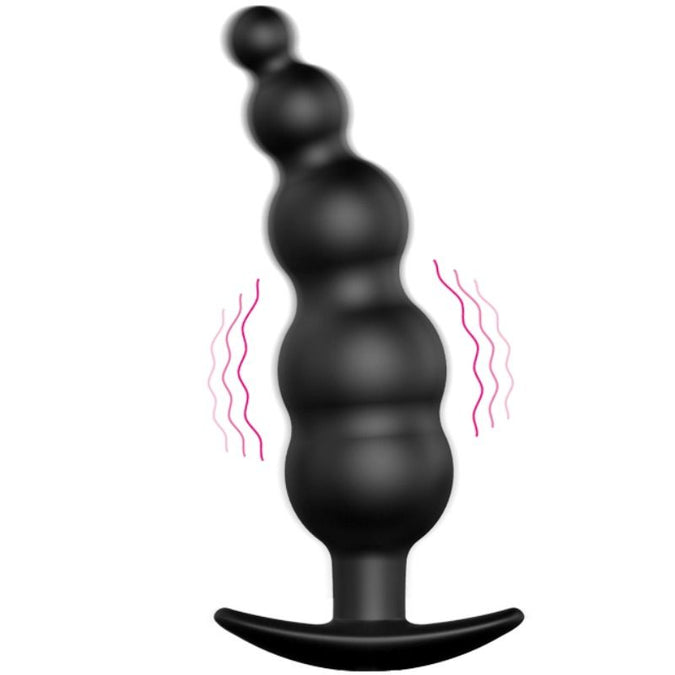 Pretty Love – Anaalplug van siliconen met extra stimulatie en 12 vibratiemodi, zwart, met afstandsbediening