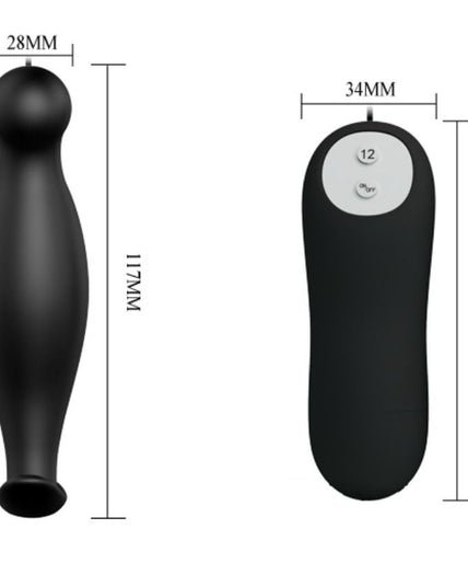 PRETTY LOVE - SILICONE ANAL PLUG 12 VIBRATION MODES BLACK PRETTY LOVE - SILICONE ANAL PLUG 12 VIBRATION MODES BLACK