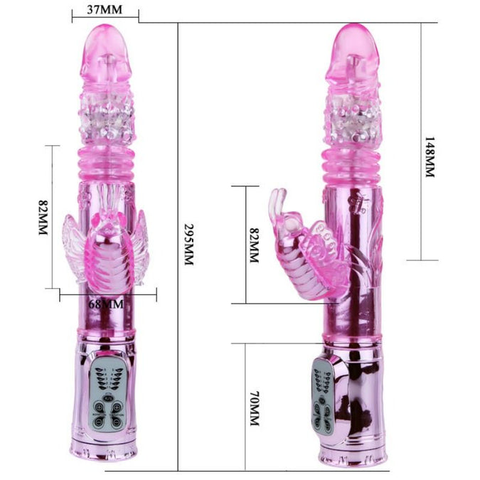 Baile – Oplaadbare vibrator met rotatie en kloppende Butterf stimulator