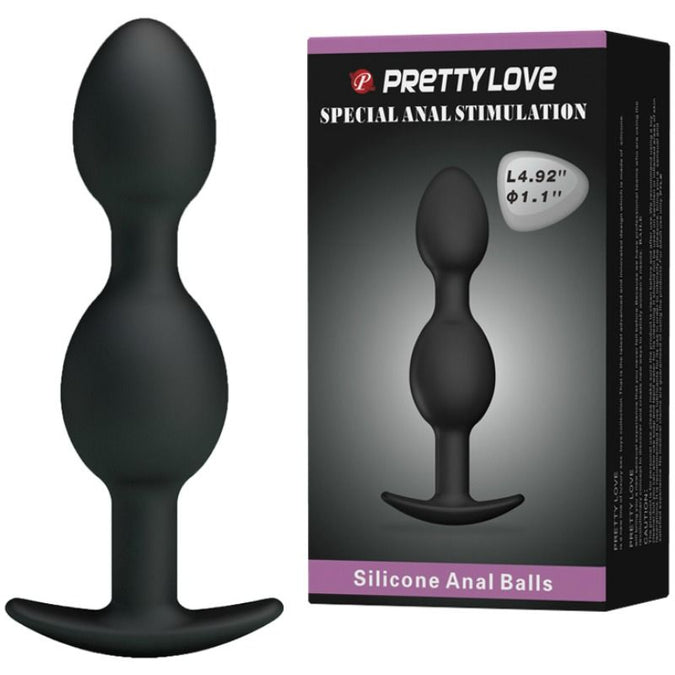 PRETTY LOVE - SILICONEN ANAL BALLEN 12,5 CM ZWART
