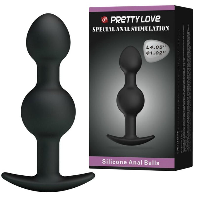 Pretty Love – Speciale Stimulatie Siliconen Anale Ballen 10,3 Cm Zwart