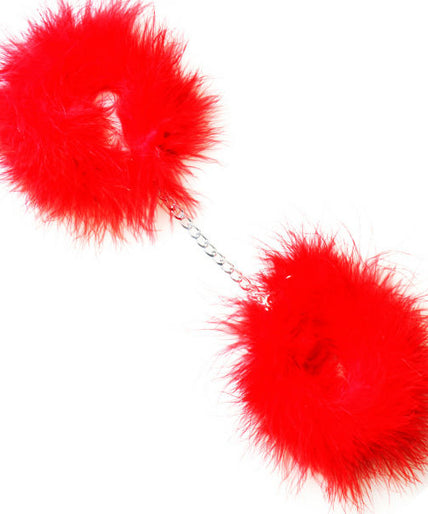 SECRETPLAY - RED MARABOU HANDCUFFS SECRETPLAY - RED MARABOU HANDCUFFS