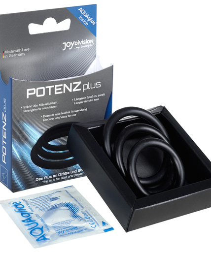 JOYDIVISION POTENZDUO - PLUS 3 BLACK RINGS SET - S, M, L JOYDIVISION POTENZDUO - PLUS 3 BLACK RINGS SET - S, M, L