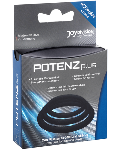 JOYDIVISION POTENZDUO - PLUS 3 BLACK RINGS SET - S, M, L JOYDIVISION POTENZDUO - PLUS 3 BLACK RINGS SET - S, M, L