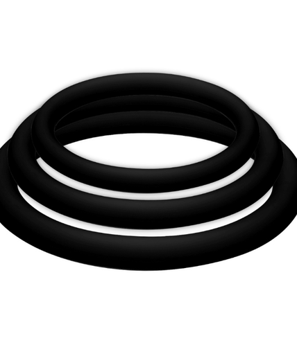 JOYDIVISION POTENZDUO - PLUS 3 BLACK RINGS SET - S, M, L JOYDIVISION POTENZDUO - PLUS 3 BLACK RINGS SET - S, M, L