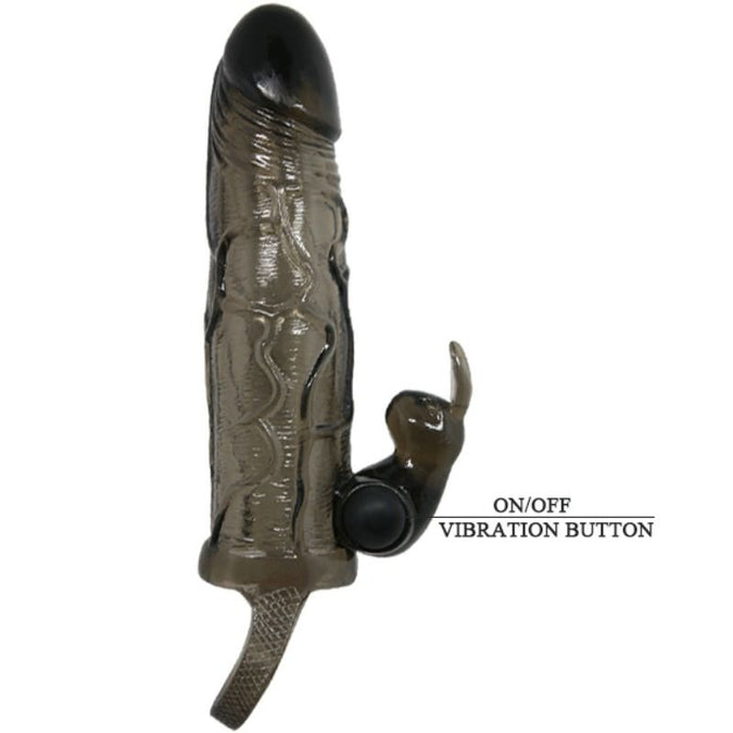 BAILE - STOUTE MAN PENIS COVER MET KONIJN ZWART 16,5 CM