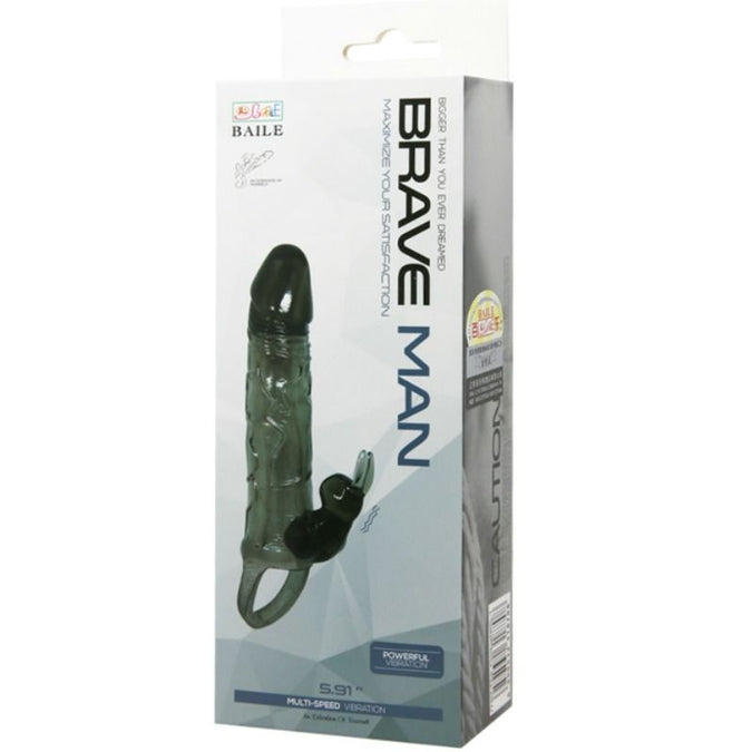 BAILE - STOUTE MAN PENIS COVER MET KONIJN ZWART 16,5 CM