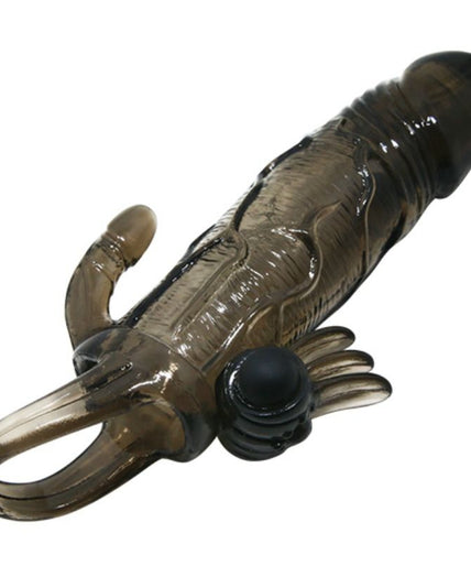BAILE - BRAVE MAN PENIS COVER WITH CLIT AND ANAL STIMULATION DOUBLE BULLET BLACK 16.5 CM BAILE - BRAVE MAN PENIS COVER WITH CLIT AND ANAL STIMULATION DOUBLE BULLET BLACK 16.5 CM