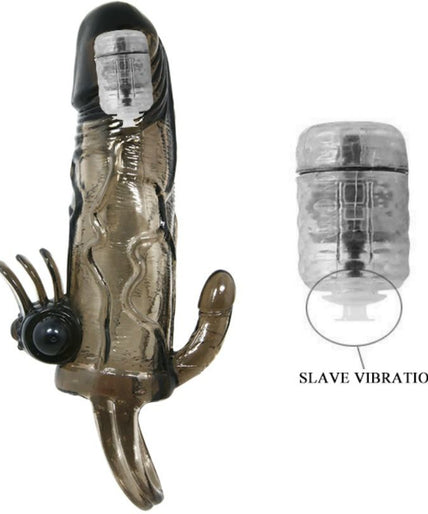 BAILE - BRAVE MAN PENIS COVER WITH CLIT AND ANAL STIMULATION DOUBLE BULLET BLACK 16.5 CM BAILE - BRAVE MAN PENIS COVER WITH CLIT AND ANAL STIMULATION DOUBLE BULLET BLACK 16.5 CM