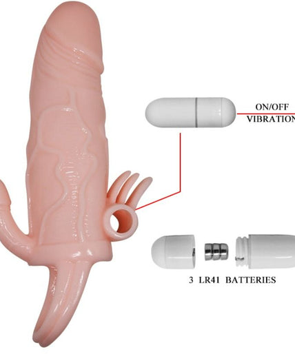 BAILE - BRAVE MAN PENIS COVER WITH CLIT AND ANAL STIMULATION FLESH 16.5 CM BAILE - BRAVE MAN PENIS COVER WITH CLIT AND ANAL STIMULATION FLESH 16.5 CM