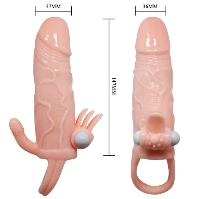 Baile – Brave Man Penisabdeckung mit Klitoris- und Analstimulation Flesh 16,5 cm