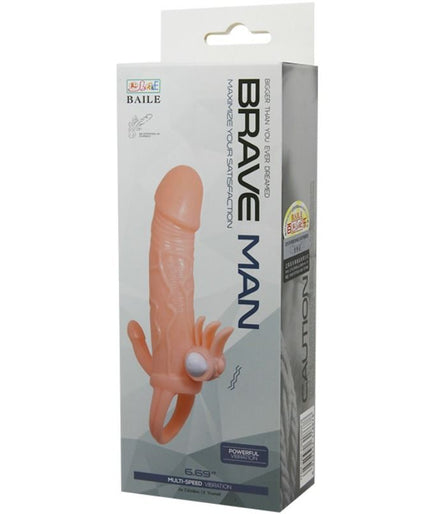 BAILE - BRAVE MAN PENIS COVER WITH CLIT AND ANAL STIMULATION FLESH 16.5 CM BAILE - BRAVE MAN PENIS COVER WITH CLIT AND ANAL STIMULATION FLESH 16.5 CM