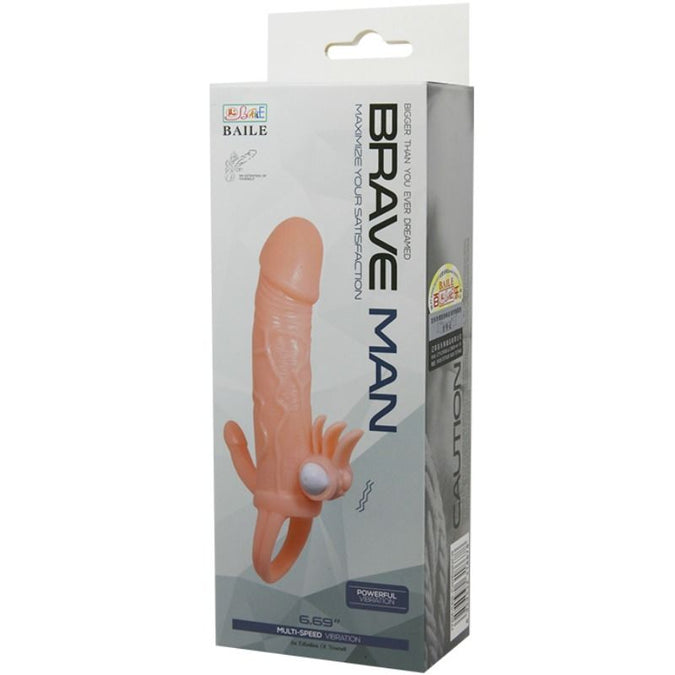 Baile – Brave Man Penisabdeckung mit Klitoris- und Analstimulation Flesh 16,5 cm