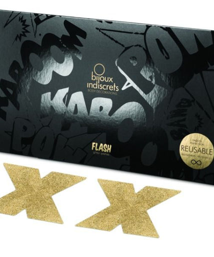 BIJOUX - INDISCRETS FLASH CROSS GOUDEN NIPPLE COVERS BIJOUX - INDISCRETS FLASH CROSS GOUDEN NIPPLE COVERS