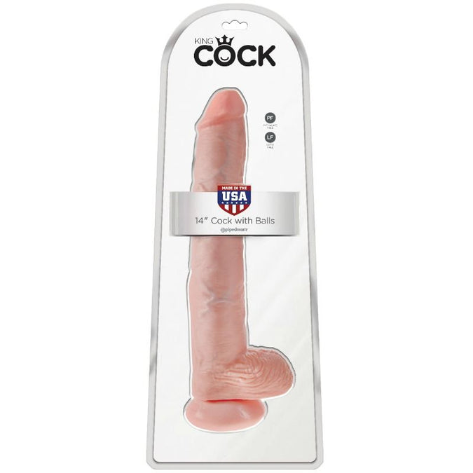 King Cock – Dildo with Balls Flesh 35.6 cm