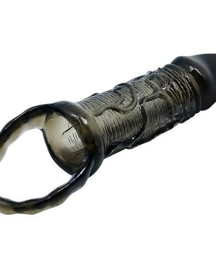 BAILE - PENIS EXTENDER COVER WITH STRAP FOR TESTICLES BLACK 13.5 CM BAILE - PENIS EXTENDER COVER WITH STRAP FOR TESTICLES BLACK 13.5 CM