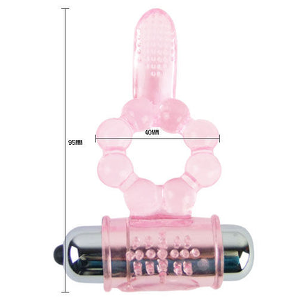 BAILE - SILICONE RING 10 TONGUE RHYTHMS WITH PINK VIBRATION BAILE - SILICONE RING 10 TONGUE RHYTHMS WITH PINK VIBRATION