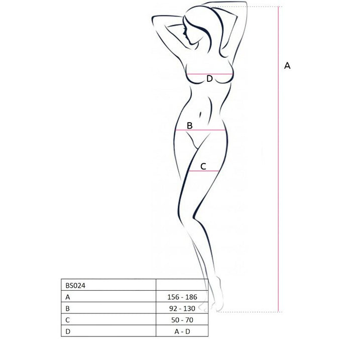 PASSION - WOMAN BS024 BODYSTOCKING BLACK ONE SIZE