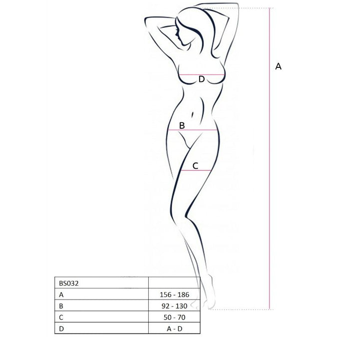 PASSION - WOMAN BS032 RODE BODYSTOCKING ONE SIZE
