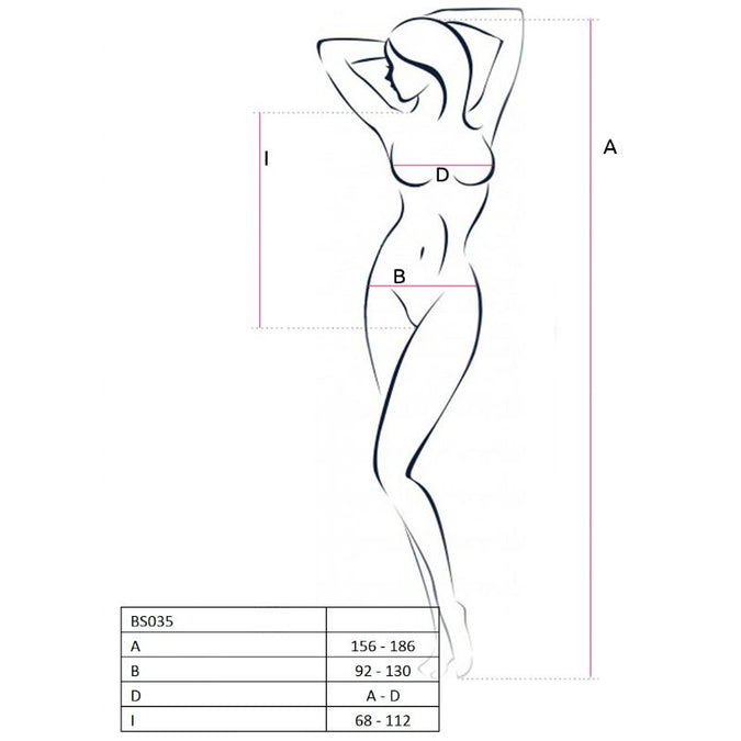 PASSION - WOMAN BS035 WITTE BODYSTOCKING EEN MAAT