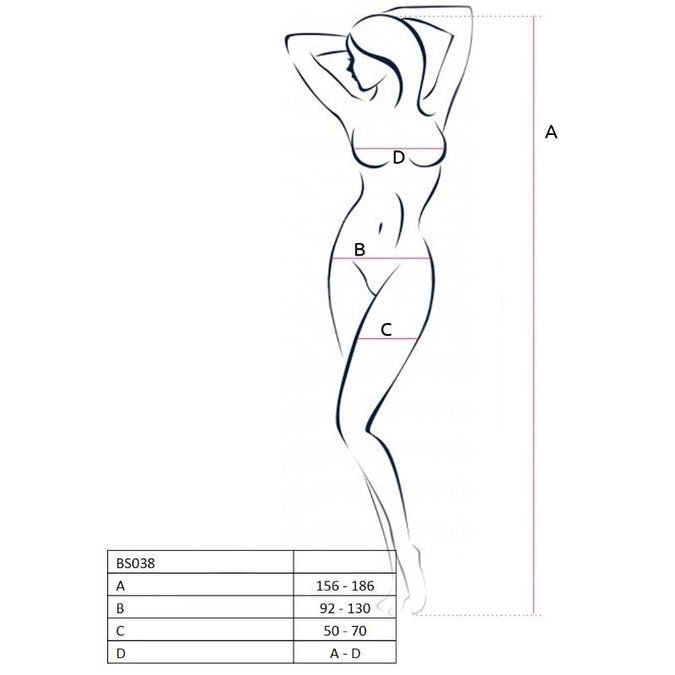 PASSION - WOMAN BS038 BODYSTOCKING ZWART EEN MAAT