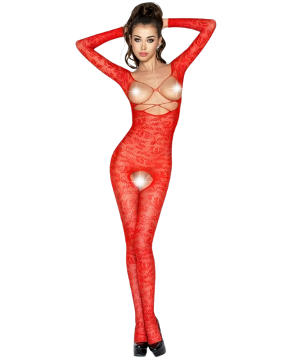 PASSION - VROUW BS031 RODE BODYSTOCKING ONE SIZE PASSION - VROUW BS031 RODE BODYSTOCKING ONE SIZE