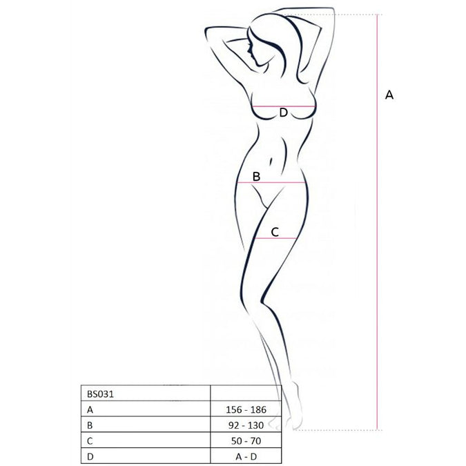 Passie – Dames Bs031 Bodystocking Zwart One Size