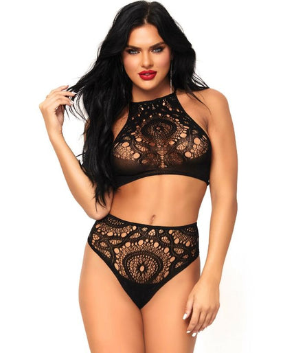 LEG AVENUE - 2-DELIGE SET TOP EN SLIP S/M LEG AVENUE - 2-DELIGE SET TOP EN SLIP S/M