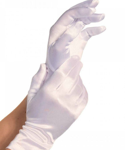 LEG AVENUE - SATIN GLOVES WHITE LEG AVENUE - SATIN GLOVES WHITE