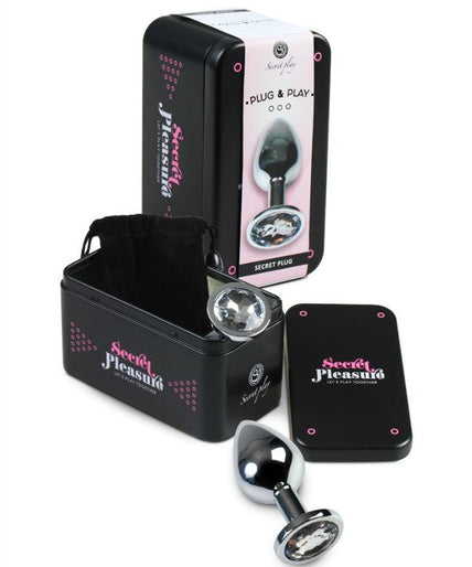 SECRETPLAY - PLUG ANAL TRANSPARENT ALUMINUM 8 CM SECRETPLAY - PLUG ANAL TRANSPARENT ALUMINUM 8 CM