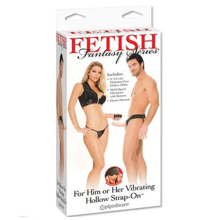 FETISH FANTASY SERIES - HOLLE VIBRATORHARNAS VOOR HEM EN HAAR NATUURLIJK 14CM