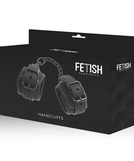 FETISH SUBMISSIVE - VEGAN LEATHER HANDCUFFS WITH NOPRENE LINING FETISH SUBMISSIVE - VEGAN LEATHER HANDCUFFS WITH NOPRENE LINING