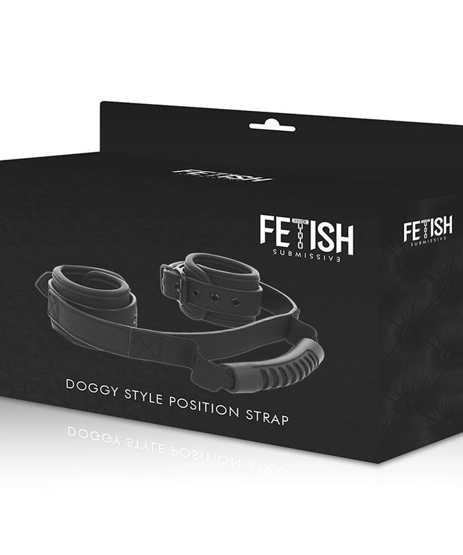 FETISH SUBMISSIVE - NEOPREEN GEVOERDE HANDBOEIEN MET HANDVAT